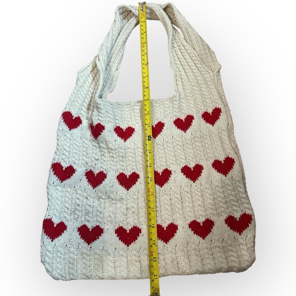 Anthro Heart Crochet Tote Bag - Picture 2 of 3